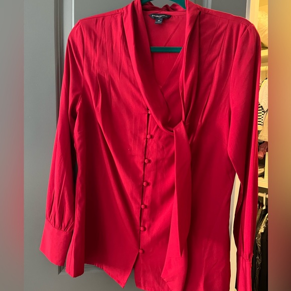 Banana Republic red long sleeve blouse - Picture 1 of 2